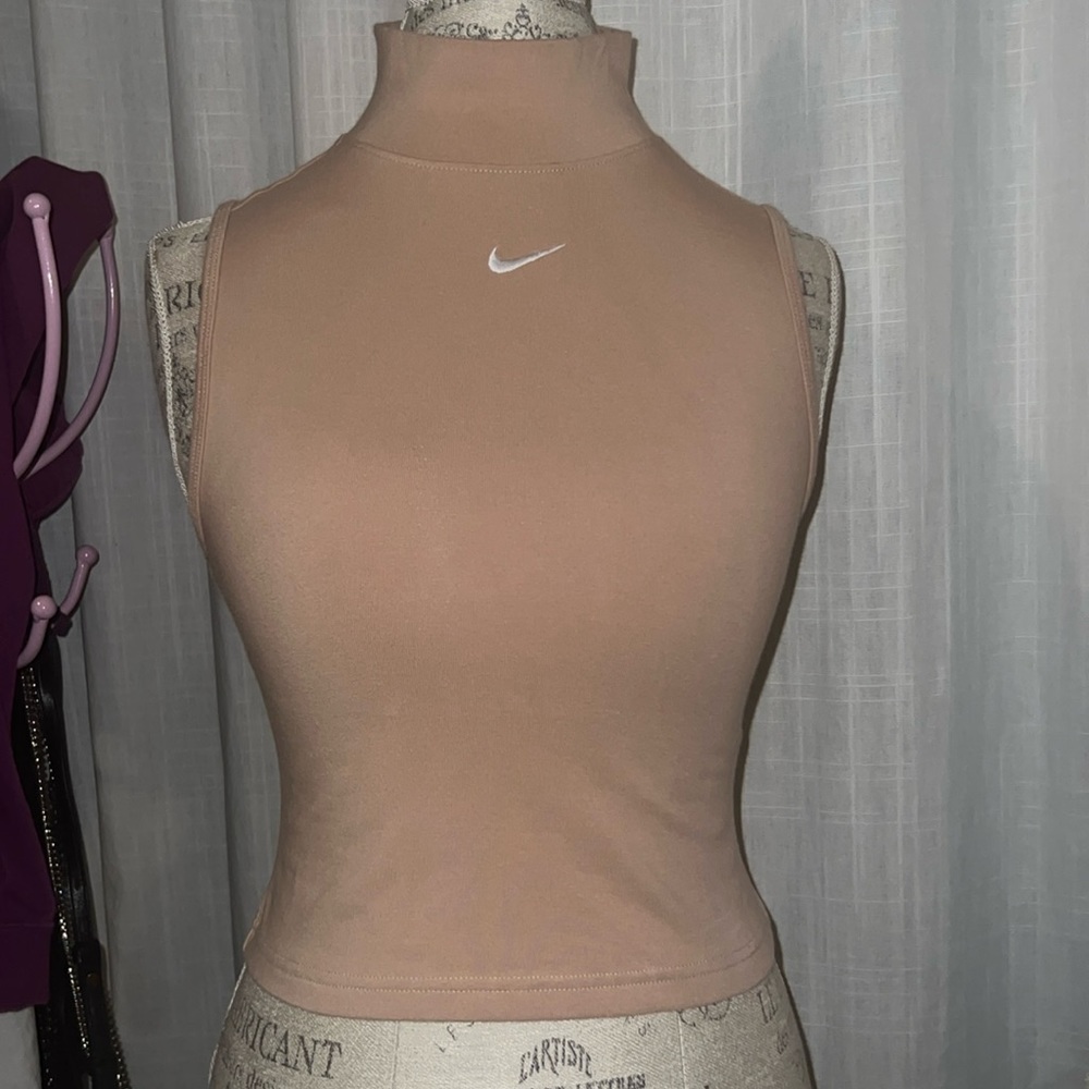 Nike Sportswear Collection Essentials Women's Sleeveless Mock Top Tan Hemp Small - Picture 8 of 11